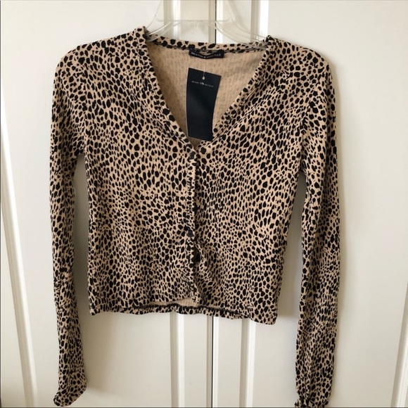 brandy melville leopard cardigan